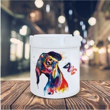 Rengarenk Sevimli Köpek Dog Baskılı Küllük Kül Tablası -74185