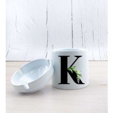 K Harf Yapraklı Seramik Küllük