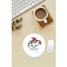 Kokoş Kedi Desenli Bilek Destekli Mouse Pad