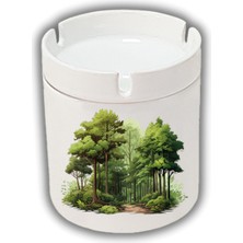 Kokusuz Sigara Küllüğü - Kokusuz Kül Tablası - Doğart Sanat Orman Baskılı Küllük Kül Tablası