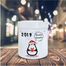 Mutlu Seneler Dileyen Peguen Baskılı Küllük Seramik Kül Tablası