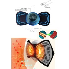 Eldenör 8 Modlu Mini Şarjlı Kelebek LCD Ekran Ems Boyun Omuz Kol Sırt Elektrikli Masaj Bantı Kas Stimülatörü