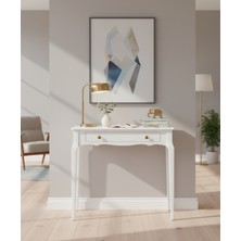 Wooding Mobilya 100 cm Masif Konik Beyaz Dresuar