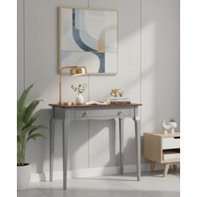 Wooding Mobilya 90 cm Masif Konik Gri Ceviz Dresuar