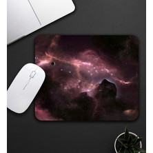 Pembe ve Siyah Renk Galaksi Temalı Mouse Pad 23X19CM Fare Altlığı Kaydırmaz Taban DE595