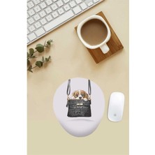 Çantadaki Sevimli Köpek Desenli Bilek Destekli Mouse Pad