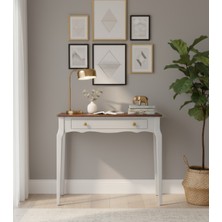 Wooding Mobilya 100 cm Masif Konik Açık Gri Ceviz Dresuar