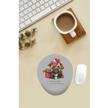 Gangster Pug Desenli Bilek Destekli Mouse Pad