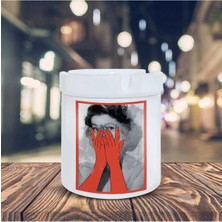 Duman Yüzlü Kadın Küllük Illüstrasyon Baskılı Kül Tablası K-132