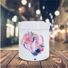 Çiçekli Uçan Balon Baskılı Küllük Kül Tablası -55501