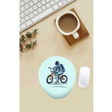 Bmx Binen Astronot Desenli Bilek Destekli Mouse Pad