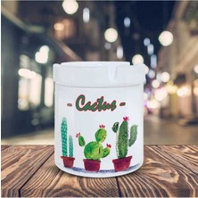 Cactus Yazılı Bitki Çiçek Baskılı Küllük Kül Tablası -2011407