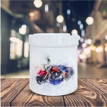 Nostalji Renkli Motorsiklet Baskılı Küllük Kül TABLASI-3660653