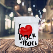 Kalpli I Rock'n Roll Yazı Baskılı Küllük Kül TABLASI-80146