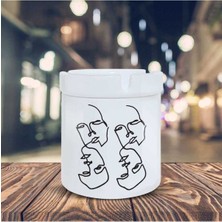 Çizim Yüzler Küllük Illüstrasyon Baskılı Kül Tablası K-30