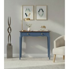 Wooding Mobilya 120 cm Masif Konik Mavi Ceviz Dresuar