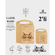 Kişiselleştirilebilir Karaca 2'li Kesme Tahtası Özel Isim ve Tasarımlı