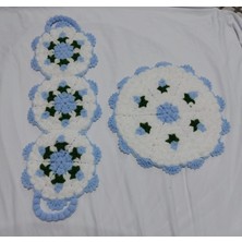 Mavi 2 Li  El  Örgüsü  Lif Takım