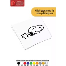 Kıvırcıkyoga El Sallayan Snoopy Sticker Oto Motor Laptop Duvar Folyo Sticker 100 x 50 cm