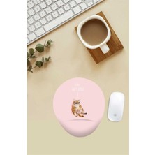 Keyifçi Kedi Desenli Bilek Destekli Mouse Pad