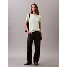 Calvin Klein Kadın Haki Grafikli T-Shirt