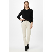 Mizalle Ekstra Oversize Düşük Kol Basic Siyah Ince Triko Kaz