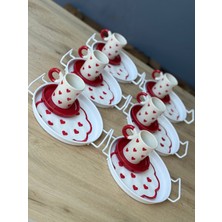 Hediye Köşkü Kırmızı Kapli 6 Kişilik 24 Parça Kahve Sunum Seti