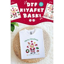Msticker Yılbaşı Ayısı Temalı Kumaşa Baskı Yapılabilen Özel Tasarım Ütü ile Yapışan Tekstil Dtf Baskı Görseli