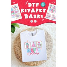 Msticker Yılbaşı Süsler Temalı Kumaş Baskı Yapılabilen Özel Tasarım Ütü ile Yapışan Tekstil Dtf Baskı Görseli