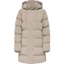 Only Onldixie Kapitoneli Regular Fit Kapüşonlu Uzun Mont Bayan Mont 15349120