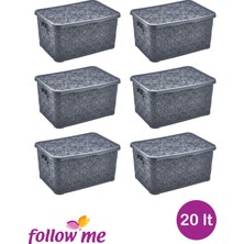 Follow Me Nakış Çok Amaçlı Kutu 20LT (Gri)(6 Adet)