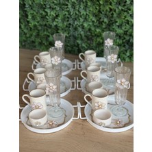 Hediye Köşkü 6 Kişilik 30 Parça Porselen Lüks Kahve Sunum Seti Tüm Set