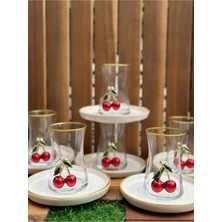 Hediye Köşkü Kirazlı 6 Kişilik Heybeli Çay Seti