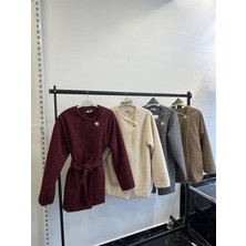 Kulvar Trend 3077 Kuşaklı Tek Düğmeli Kaşe Ceket