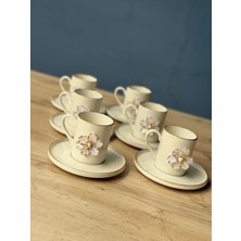 Hediye Köşkü 6 Kişilik Papatya Çiçekli Kahve Fincanı