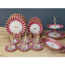 Hediye Köşkü 34 Parça Lüks Leopar Desenli Kahvaltı ve Çay Takımı Seti