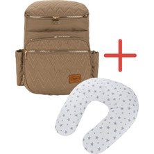 Disanuva Nakışlı Bondit Anne Bebek Bakım Çantası + Ergonomik Destekli Emzirme Yastığı Seti