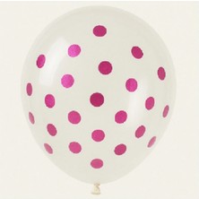 Niyet 12" Şeffaf Fuşya Koyu Pembe Pullu Lateks Balon 100'LÜ - Dekorasyon - Doğum Günü - Parti - Süsleme