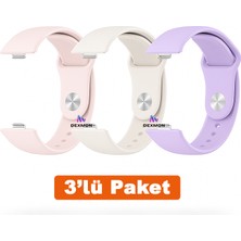 Dexmon Huawei Watch Fit 3 / Fit 4 / Fit 4 Pro / Fit 5 / Fit 5 Pro Uyumlu 3'lü Paket Silikon Kordon Seti