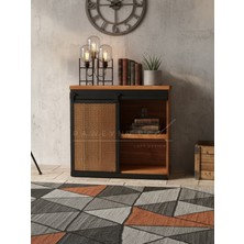 Raweyn Genus Doğal Ahşap Sürgülü Konsol 80CM