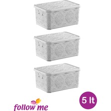 Follow Me Nakış Çok Amaçlı Kutu 5lt (Beyaz)(3 Adet)
