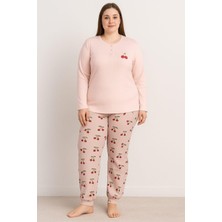 Pemilo Kadın 0268 Büyük Beden Raporlu Pijama Takımı