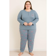 Pemilo Kadın Büyük Beden 0242 Raporlu Pijama Takımı