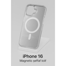 iPhone 16 Manyetik Şeffaf Kılıf | Magsafe Uyumlu | Yumuşak Tpu Malzeme | Darbe Emici |