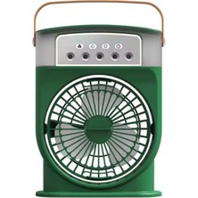 Mepura Şarjlı 600 ml Su Hazneli Taşınabilir Masaüstü Vanilatör  Güçlü Fan ve 2000 Mah Pil Yeşil