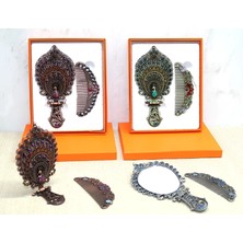 Mepura Tavuskuşu Katlanabilir Ayna ve Tarak Seti Orta Boy ALK4984