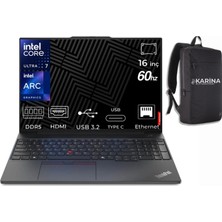 Lenovo Thinkpad E16 Gen 3 Ultra 7 255H 21SR006RTX-K37 32GB 4TB+512GB Arc 140T Freedos 16"60Hz  Wuxga Notebook