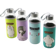 Marsilyan CAM ŞİŞE  MATARA SULUK  RESİMLİ BEZ KILIFLI - TAŞIMA İPLİ   420ML   KROM KAPLAMA PLS.KAPAK (K95)