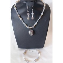 Down Art Ametist Doğal Taşlı Takı Seti