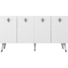 Cantek Dizayn 8209-32CT KB150 Konsol, Tv Ünitesi Beyaz-Gümüş